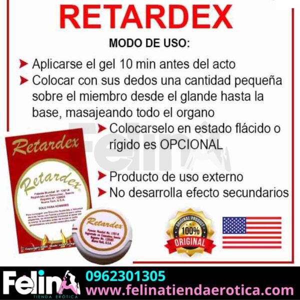 Indicaciones de como usar Retardex Retardante en gel - Felina Sex Shop Tienda Erotica